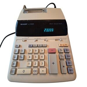 Sharp EL-2192R 12 Digit 2 Color Desktop Printing Calculator AC Powered Gray
